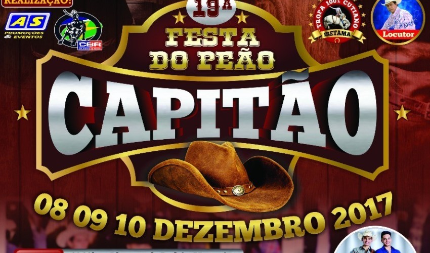 Acontece neste final de semana a 19ª Festa do Peão em Capitão