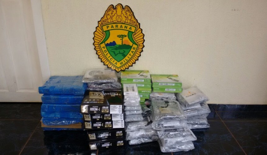 Policia de Capitão apreende eletrônicos e cigarros contrabandeados