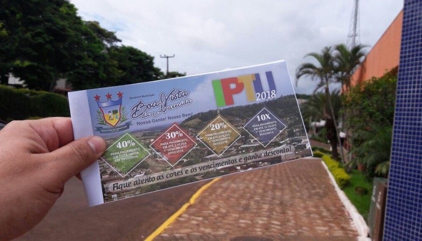 Carnês de IPTU de Boa Vista da Aparecida estão sendo entregues pelos Correios