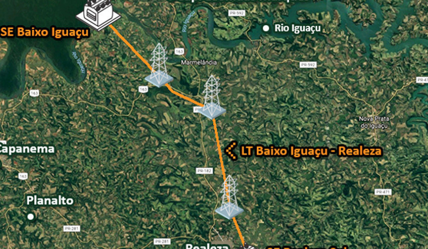 Copel constrói linha de transmissão para escoar energia de Baixo Iguaçu