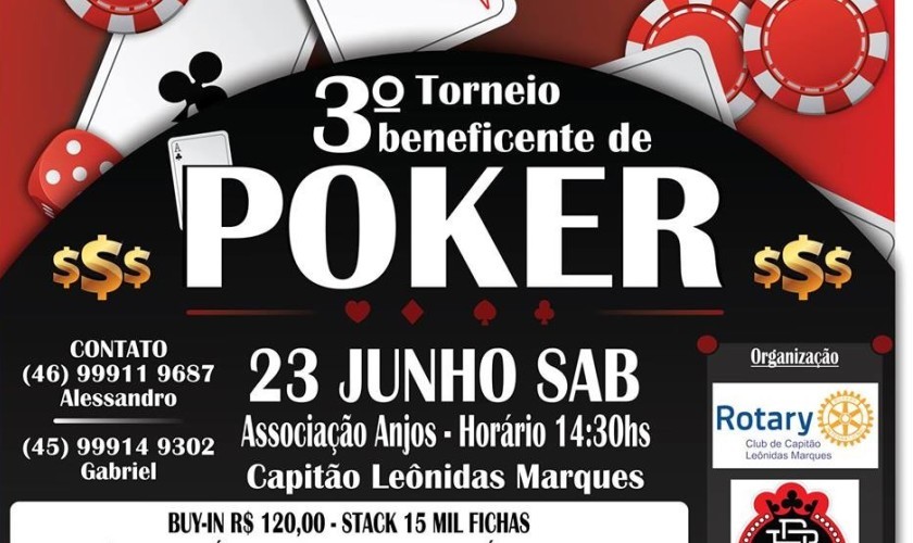 Rotary Club de Capitão promove amanha torneio de poker