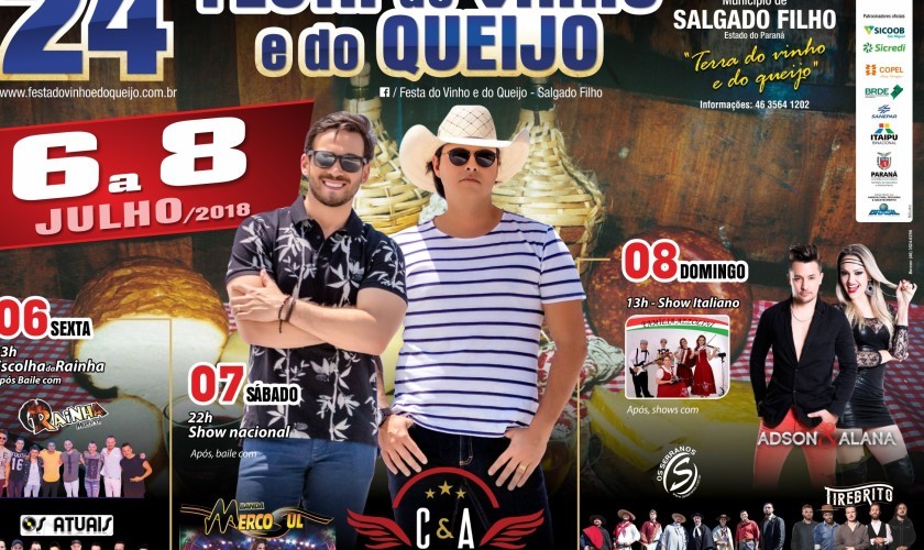 Começa hoje a 24ª Festa do Vinho e do Queijo de Salgado Filho