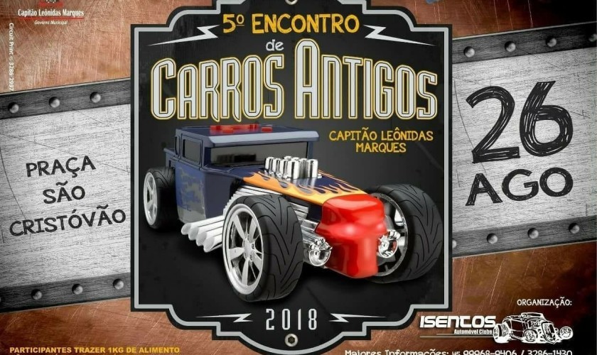 Isentos Auto Clube vai promover 5° Encontro de Carros Antigos de Capitão