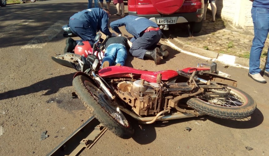 Jovem fica  gravemente ferido  em acidente na Avenida Tibagi em Capitão