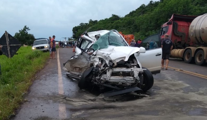 Mulher fica em estado grave após acidente da BR-163 em Santa Lucia