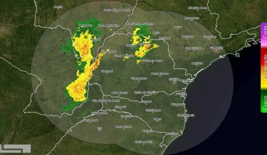Simepar prevê chuva e granizo para esta sexta