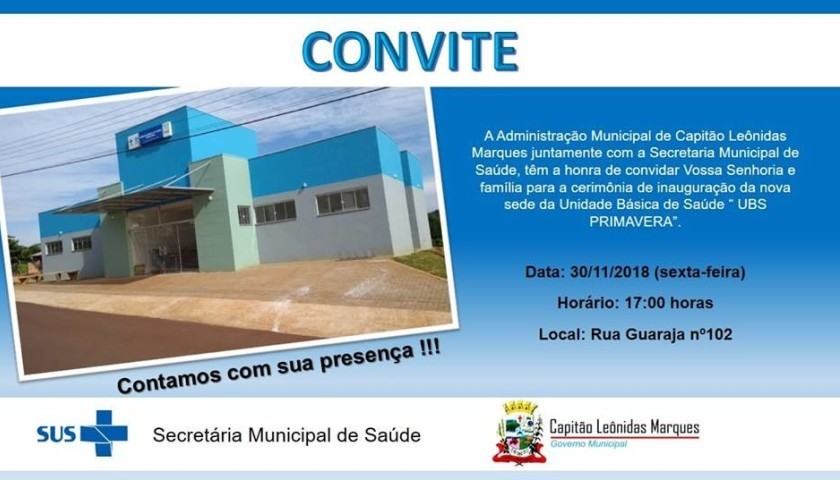 ESF do Bairro Primavera será inaugurada na próxima sexta (30) em Capitão