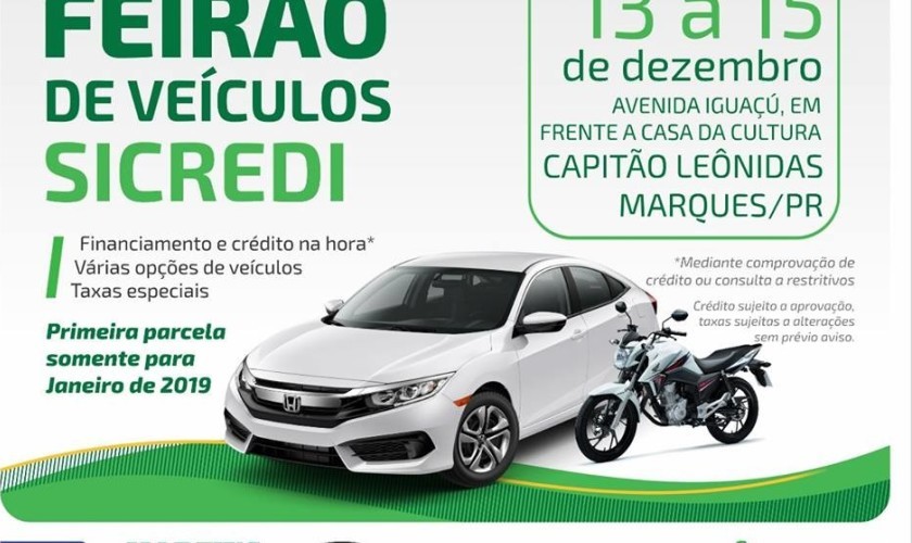 Começou a 10° edição do Feirão de veículos Sicredi de Capitão