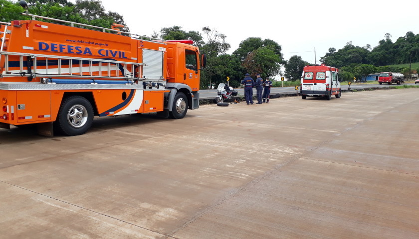 Roda se desprende de moto e causa queda de motociclista na Br-163 em Capitão