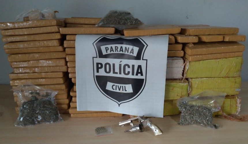 Três são detidos com maconha, skunk e arma em Lindoeste