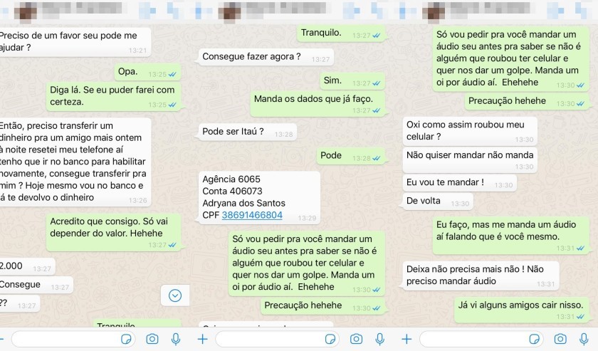 Estelionatários clonam Whatsapp de empresário de Capitão e tentam aplicar golpe